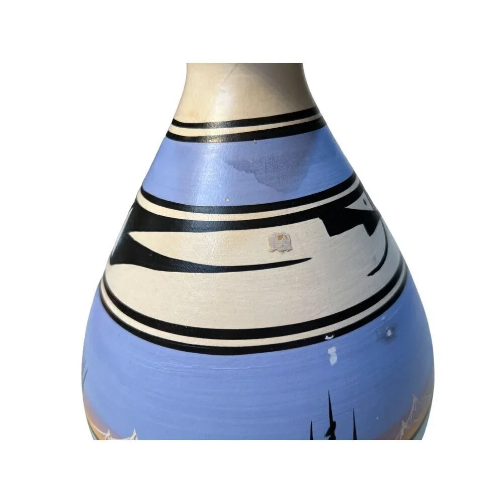 Vintage Signed Native American Pottery Vase Hand-painted